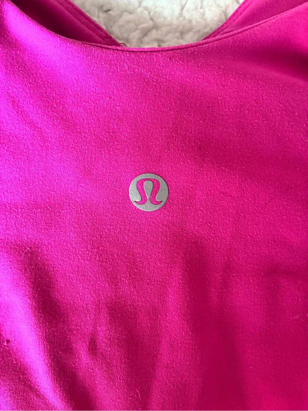 lululemon athletica Bright Pink Sports Bra Top with Reflective Logo